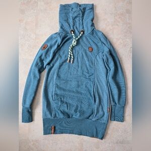 Naketano XL Teal Blue Tunic Top